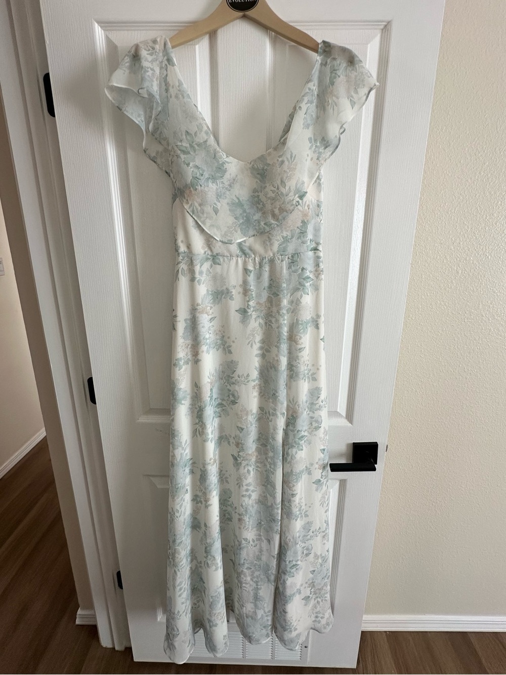Birdy Grey Cream Maxi Dress with Pale Blue Floral